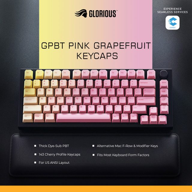 Glorious Forge GPBT Pink Grapefruit Keycaps Set