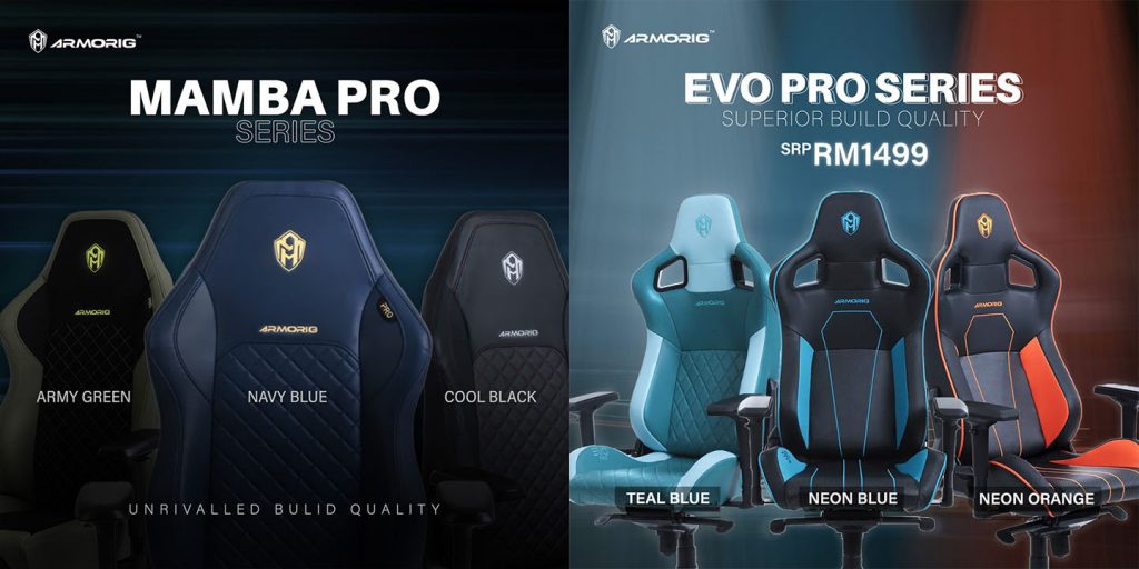 Armorig MAMBA PRO and EVO PRO Gaming Chair