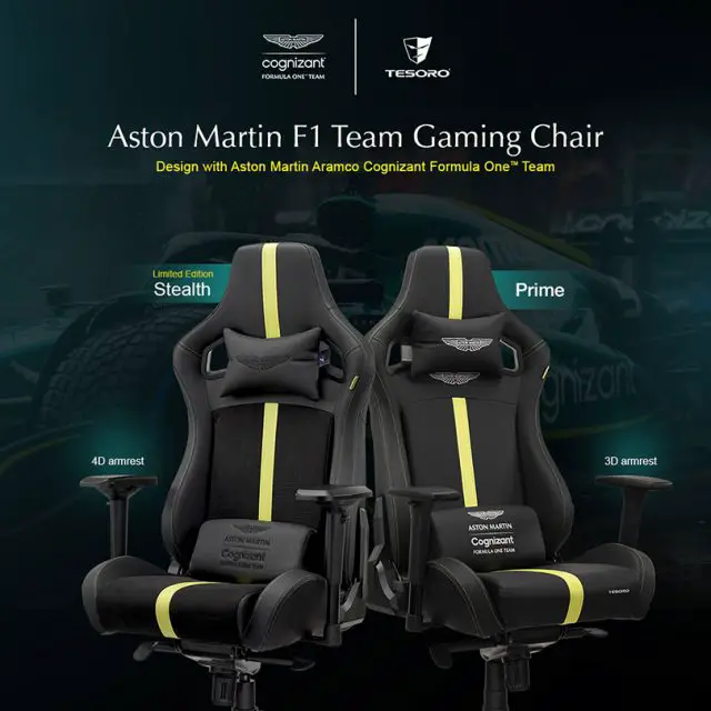 Tesoro Aston Martin F1 Team Gaming Chair Stealth Prime