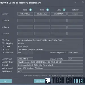 Z690 APEX DDR5 6200 CL32 Test AIDA64