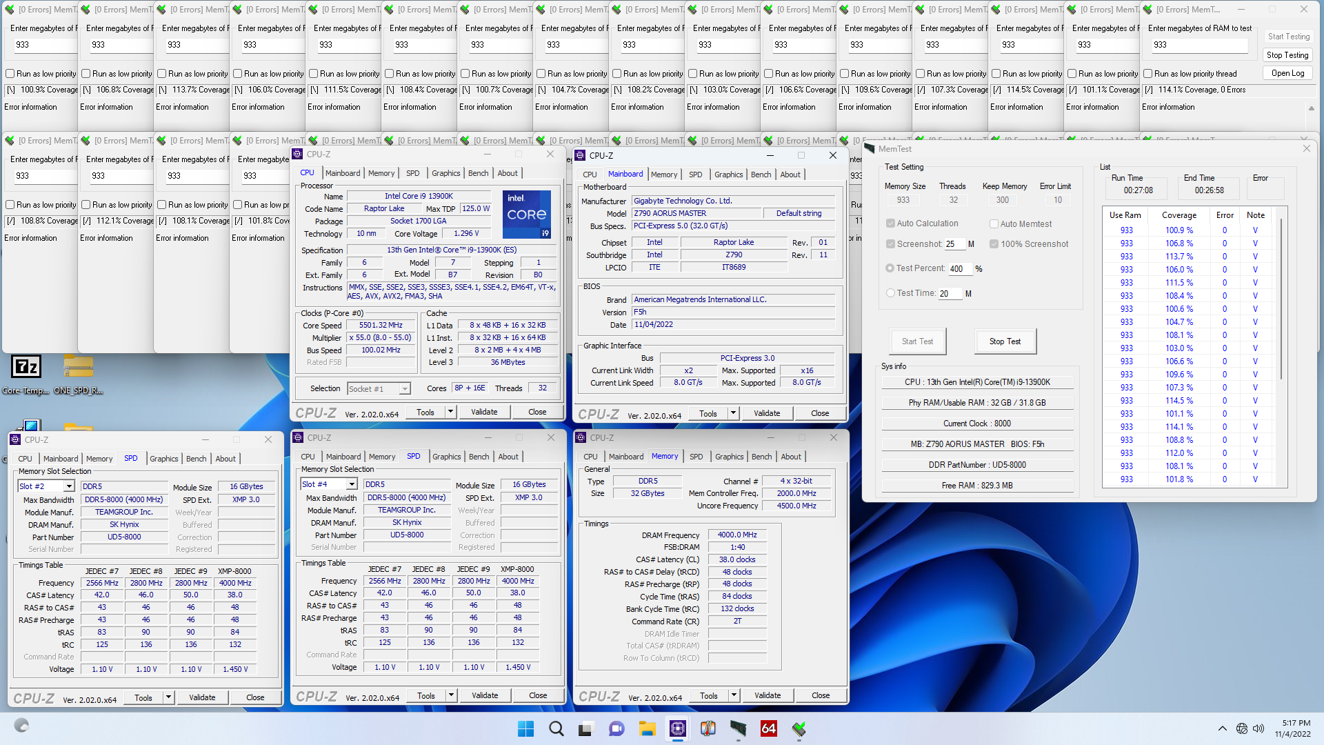 TEAMGROUP's DDR5 RAM achieves 8000MHz with GIGABYTE's Z790 motherboard