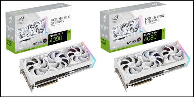 ASUS ROG STRIX GeForce RTX 4090 4080 White Edition GPUs featured