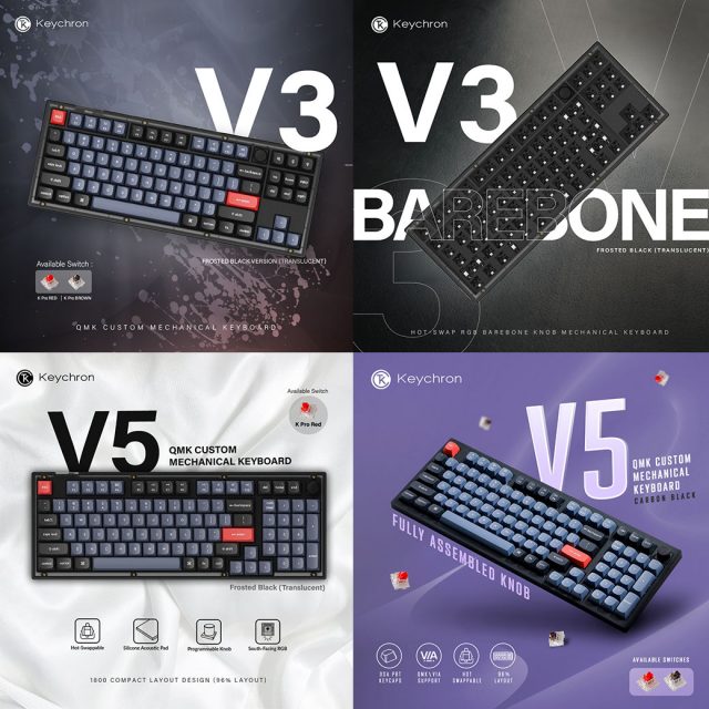 Keychron V3 and V5 Mechanical Keyboards