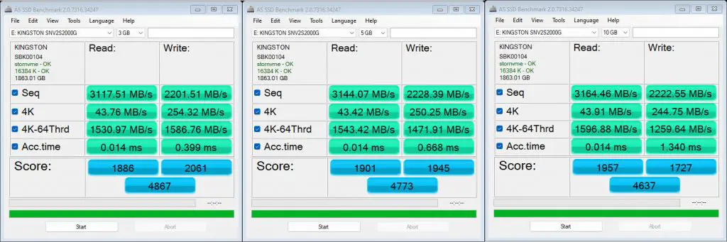 Kingston NV2 AS SSD Benchmark