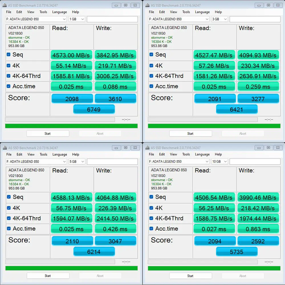 ADATA Legend 850 1TB AS SSD Benchmark