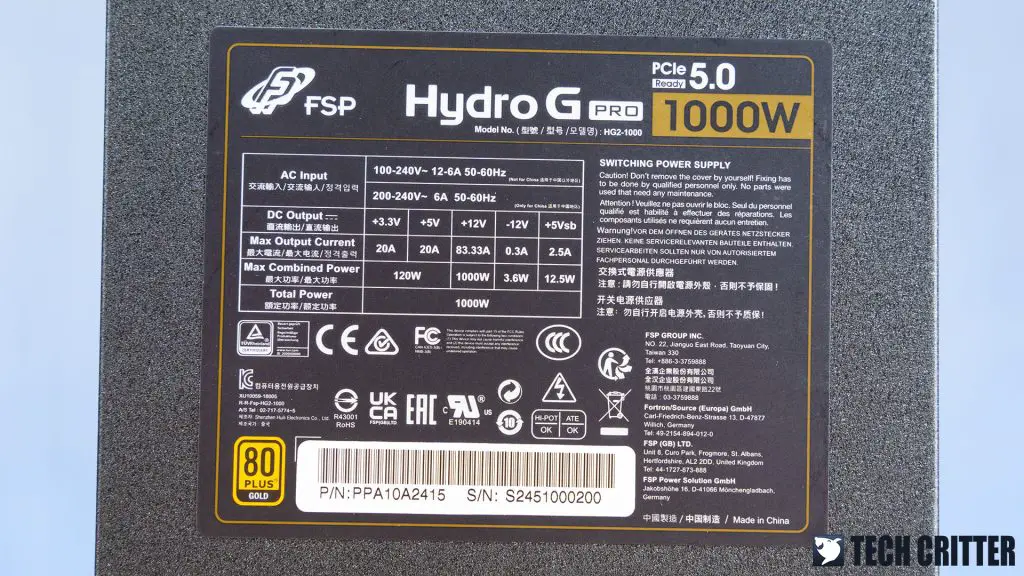 FSP Hydro G Pro ATX 3.0 1000W 17