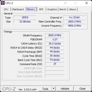 KLEVV CRAS XR5 RGB DDR5 6200 CPU Z DDR5 7200