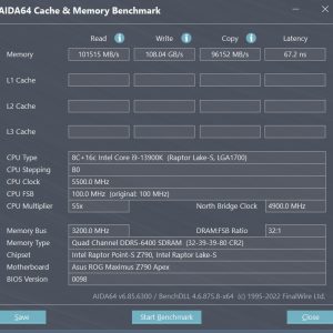 Kingston Fury Renegade DDR5 RGB AIDA64