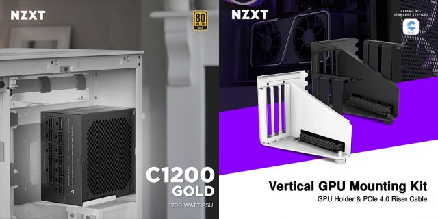 NZXT C1200 PSU and GPU Holder PCIe 4 Riser Cable