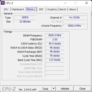 PNY XLR8 Gaming MAKO RGB EXPO Profile CPU Z 1