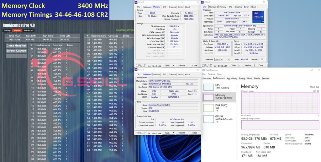 G.SKILL DDR5 6800 48GBx2 validation result