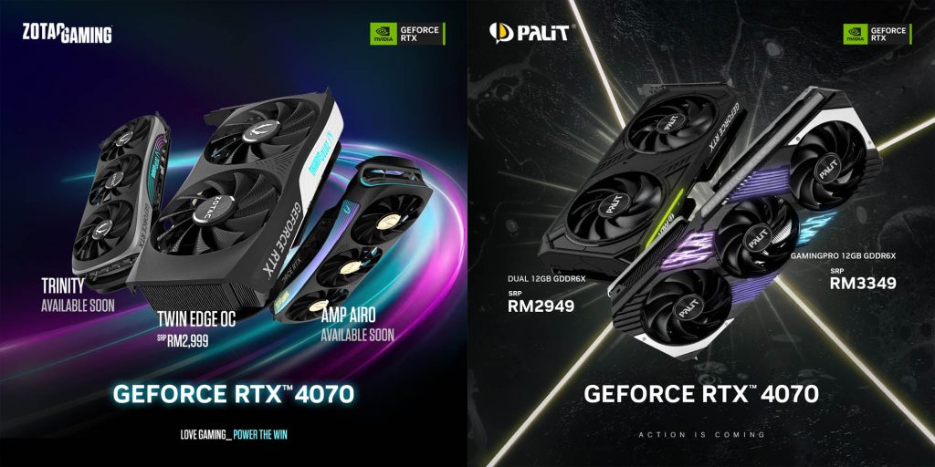 ZOTAC GAMING and PALIT GeForce RTX 4070