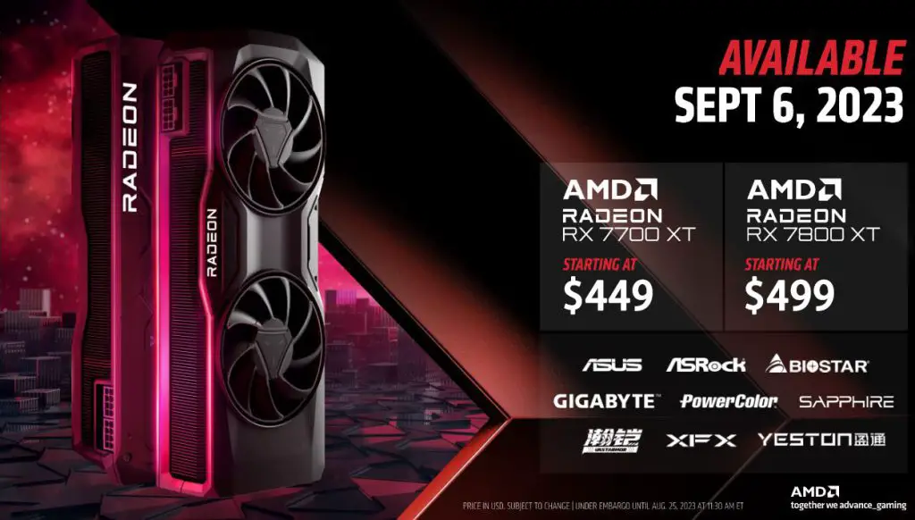 AMD officially launched the Radeon RX 7800 XT and 7700 XT