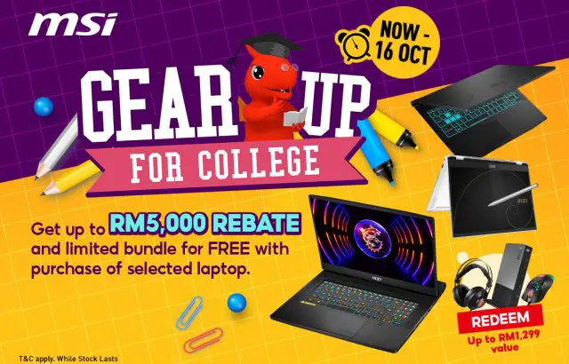 MSI Gear Up For College Laptop promotion 2023 featured