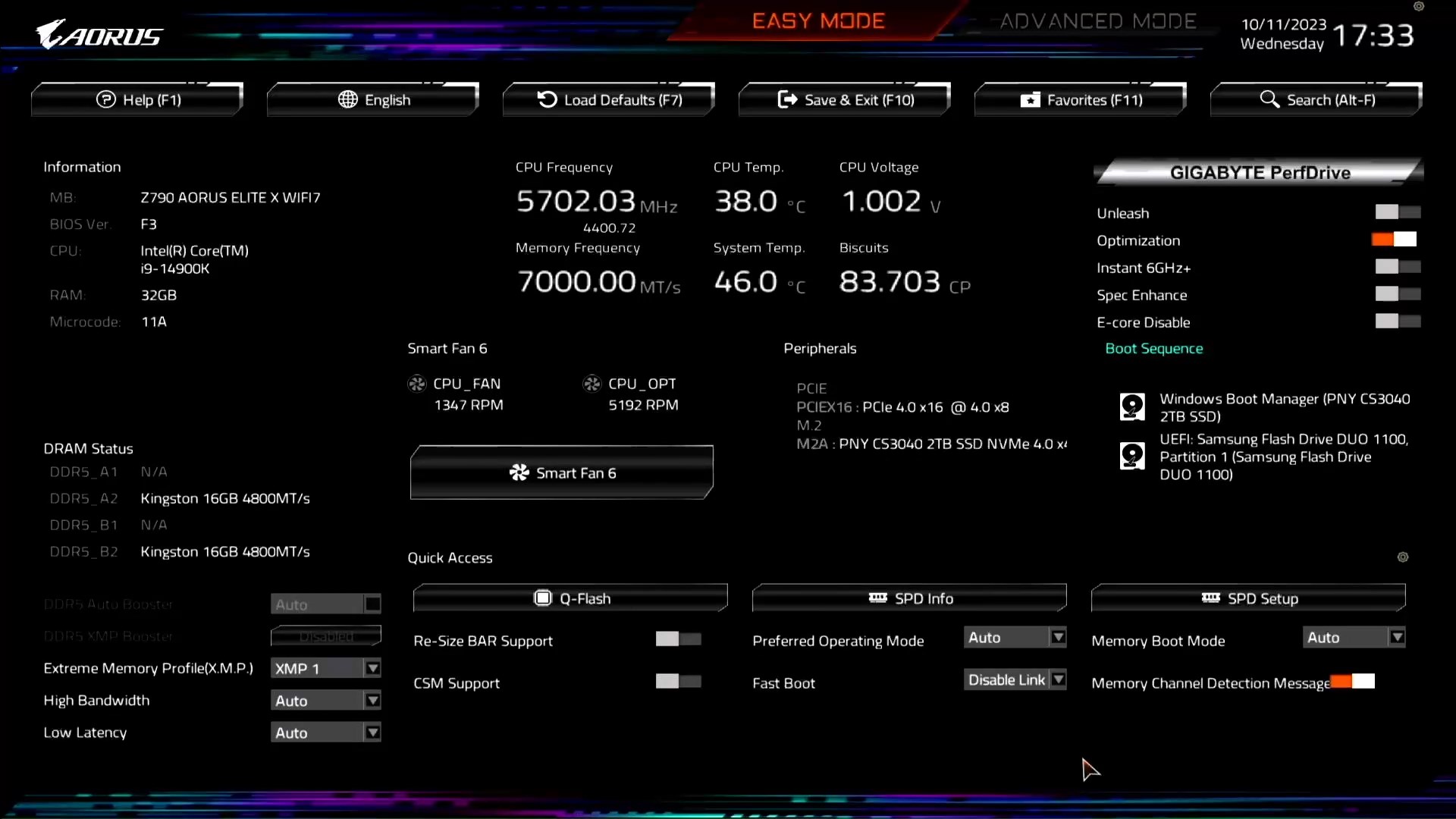 Gigabyte Z790 AORUS Elite AX Wifi7 BIOS (1)