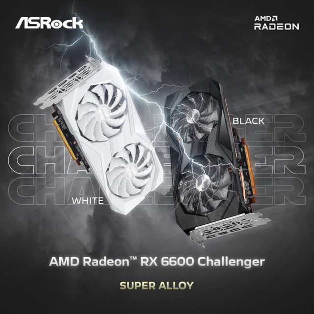 ASRock AMD Radeon RX 6600 Challenger Black and White