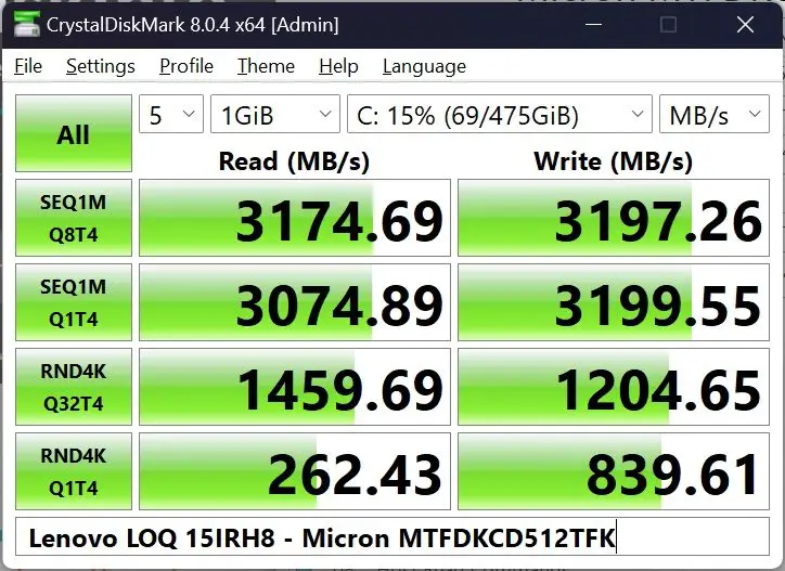 Review - Lenovo LOQ 15IRH8 (i7-13620H, RTX 4050 (95W), 1x8GB DDR5-5200, 512GB NVMe SSD