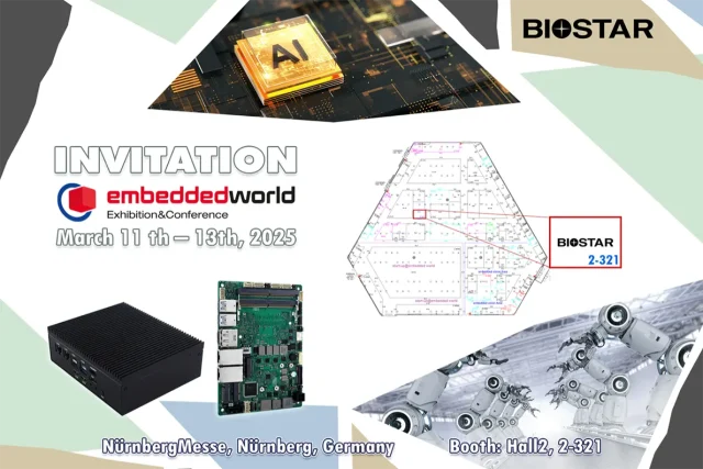 BIOSTAR new industrial and edge AI computing solutions showcase Embedded World 2025 featured