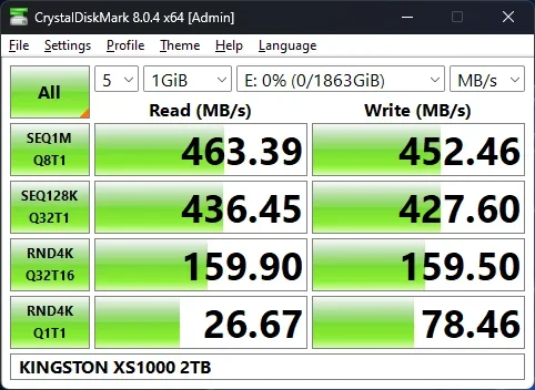 Kingston XS1000R Benchmark 02