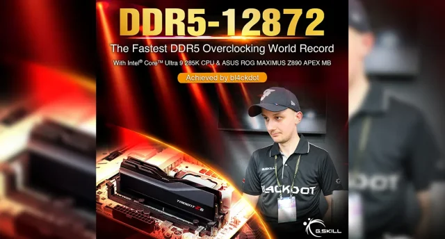 G.SKILL bl4ckdot DDR5 overclock world record DDR5 12872 featured