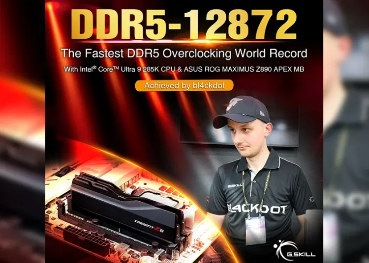 G.SKILL bl4ckdot DDR5 overclock world record DDR5 12872 featured