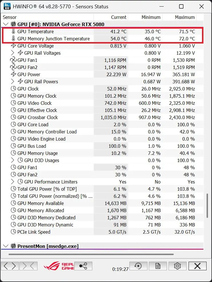 MSI GeForce RTX 5080 EXPERT HWInfo64