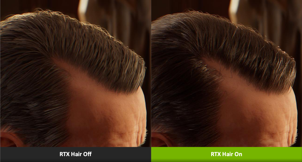 RTX Hair Triangle vs Spherical Render