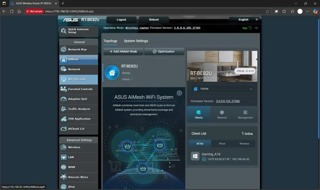 ASUS RT BE82U Screenshot 01