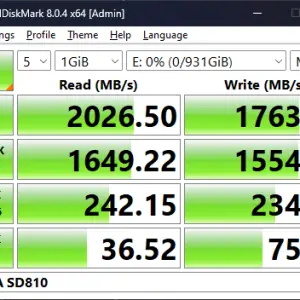 ADATA SD810 speed test 1