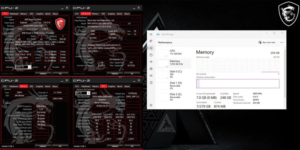 MSI Intel and AMD motherboards support 256GB memory capacity 2