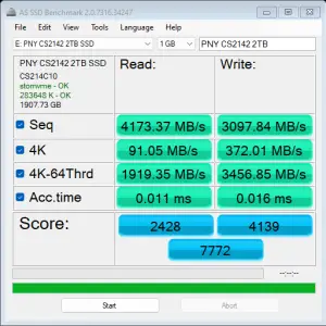 PNY CS2142 2TB AS SSD