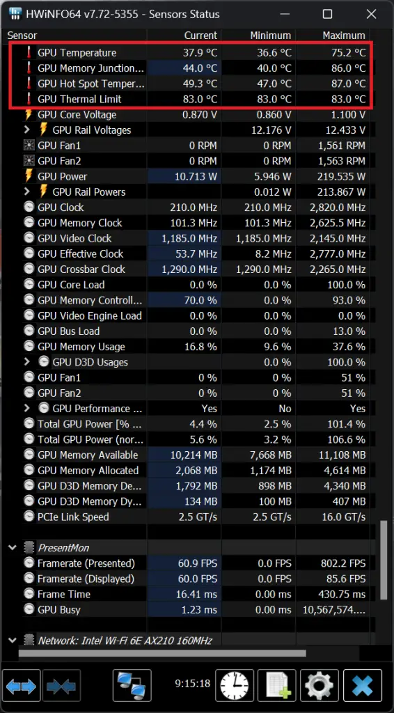 PNY RTX 4070 SUPER XLR8 Power Draw Temps